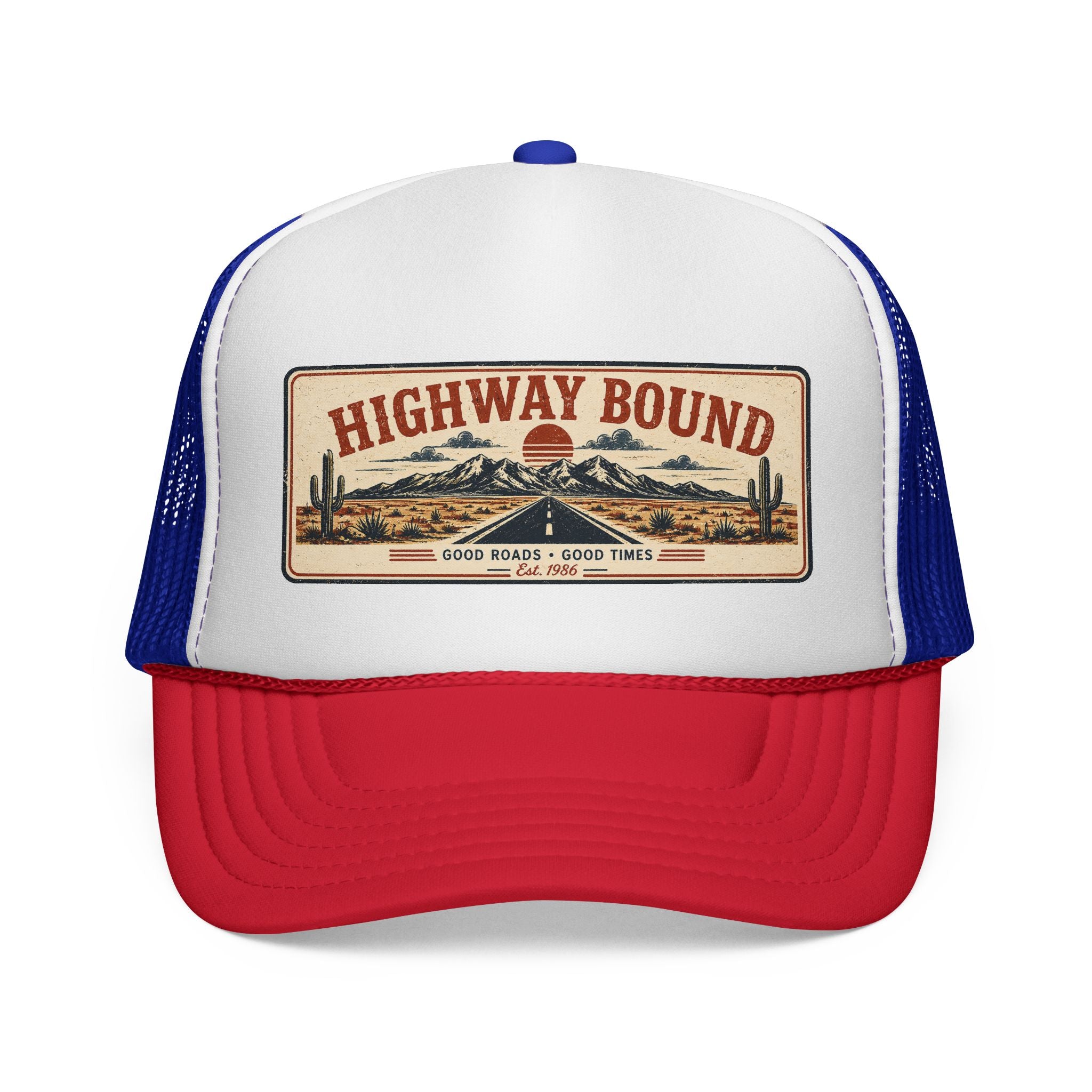 Highway Bound Trucker Hat - Retro Desert Road Snapback