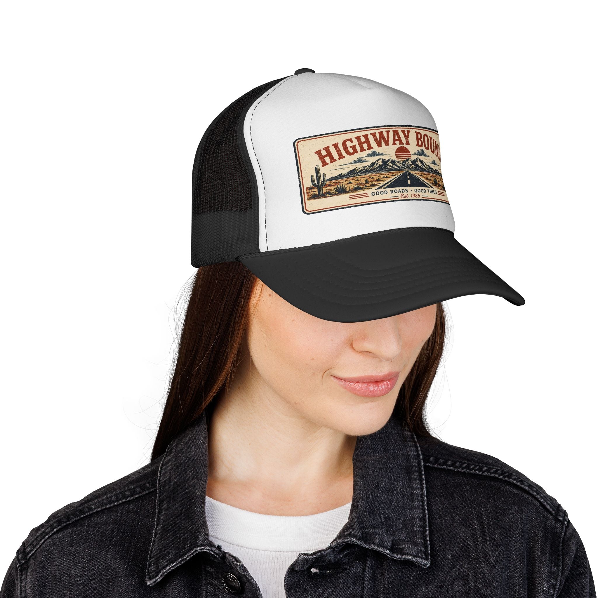 Highway Bound Trucker Hat - Retro Desert Road Snapback