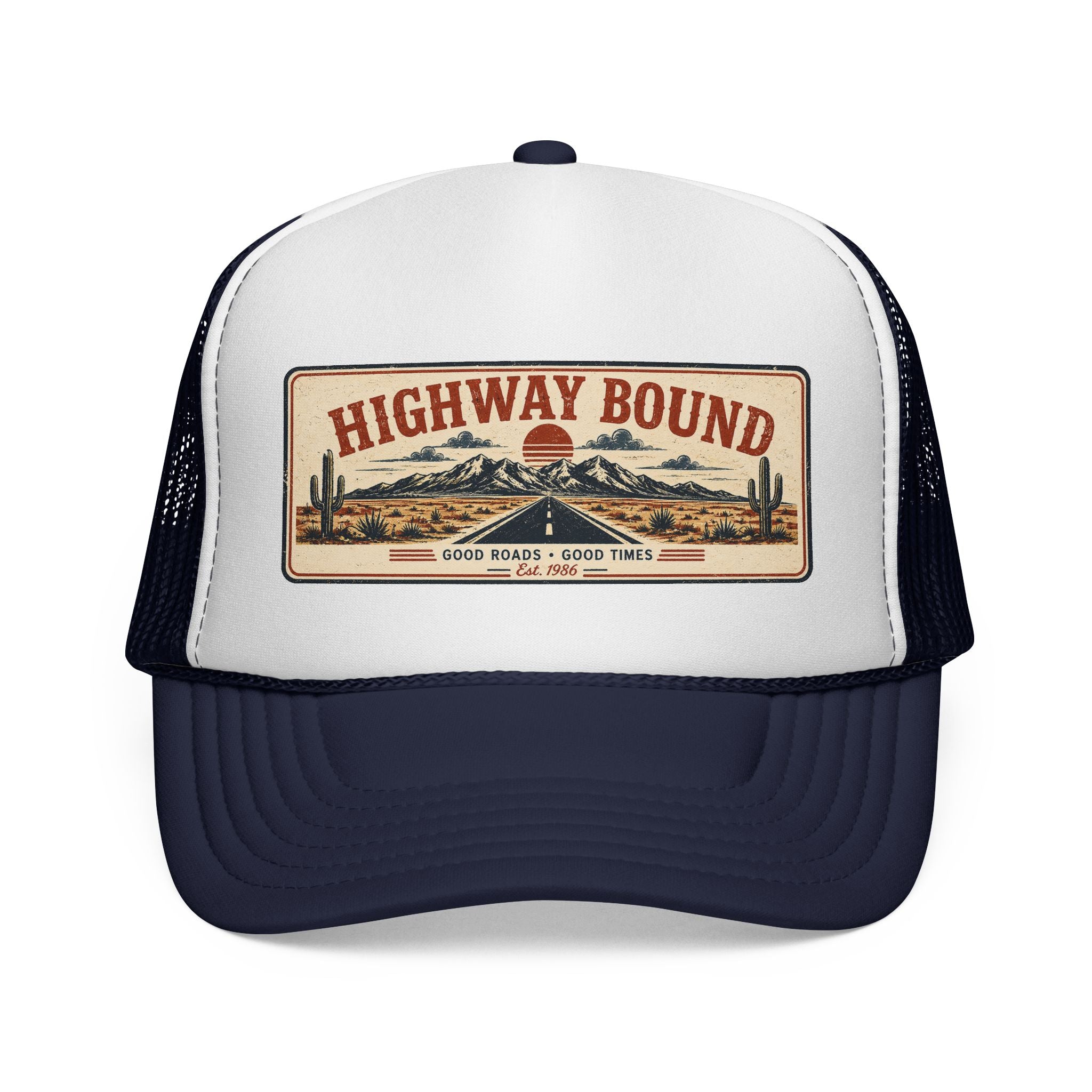 Highway Bound Trucker Hat - Retro Desert Road Snapback