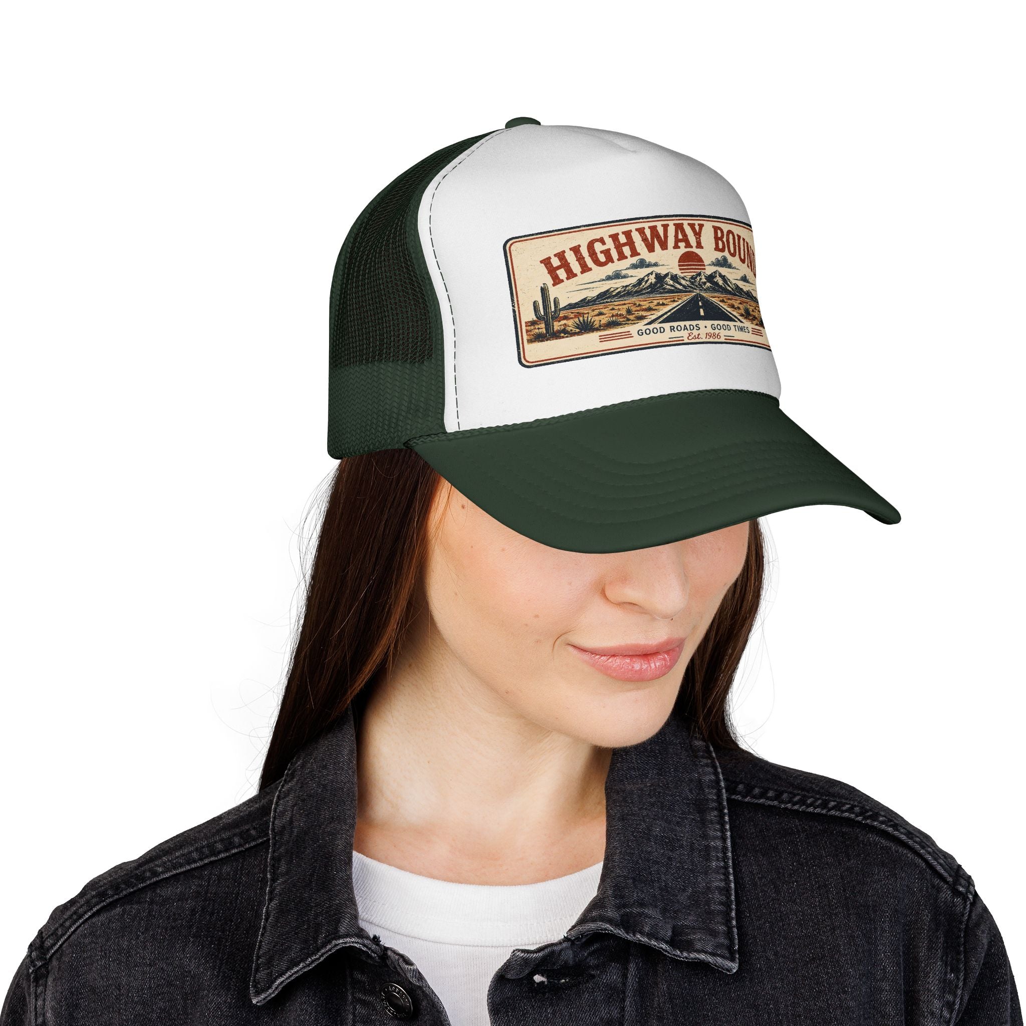 Highway Bound Trucker Hat - Retro Desert Road Snapback