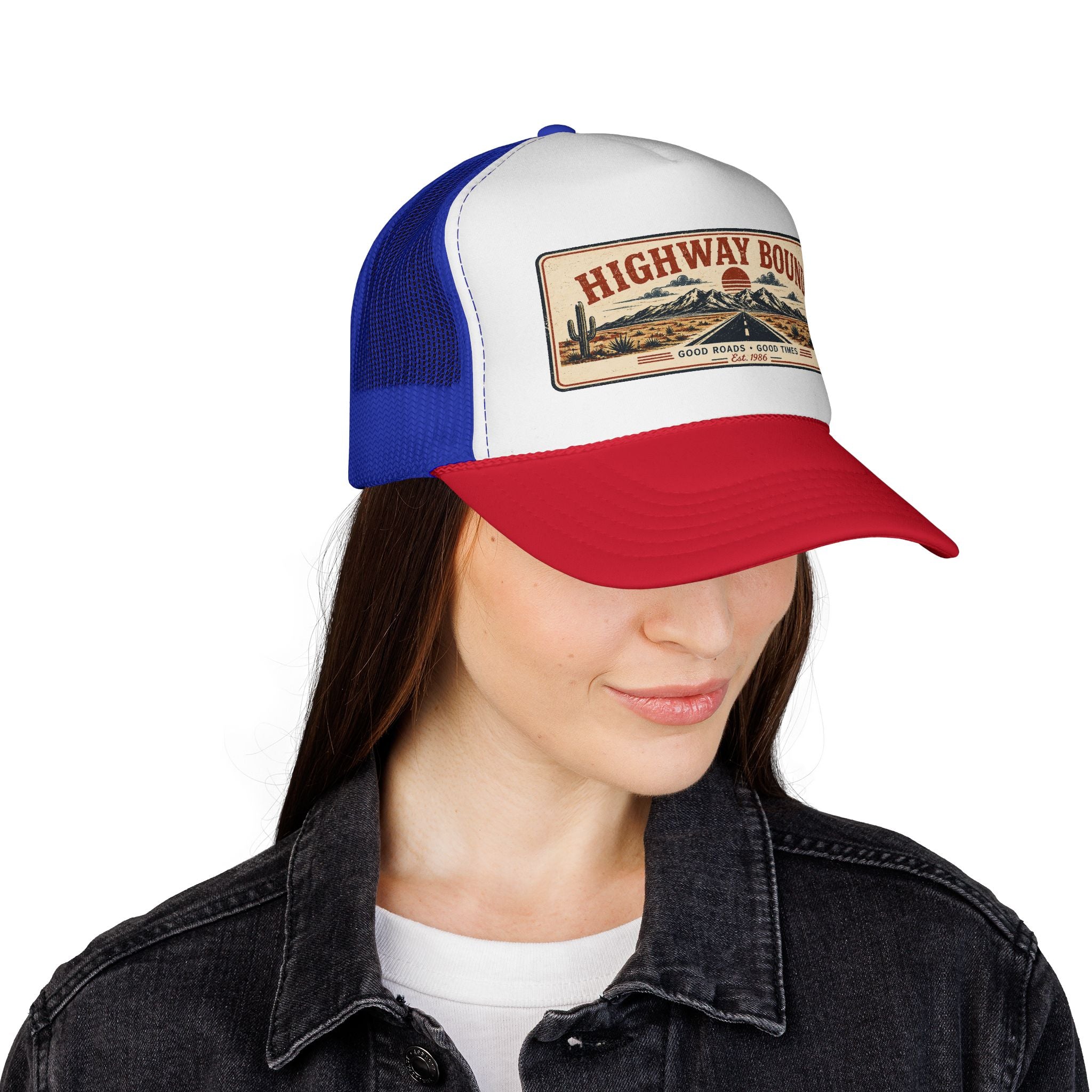 Highway Bound Trucker Hat - Retro Desert Road Snapback