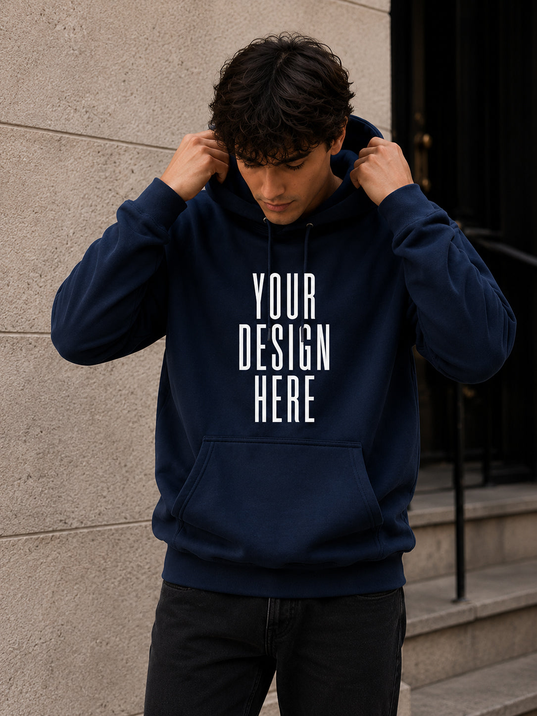 Dark Blue Hoodie with Design of Choice