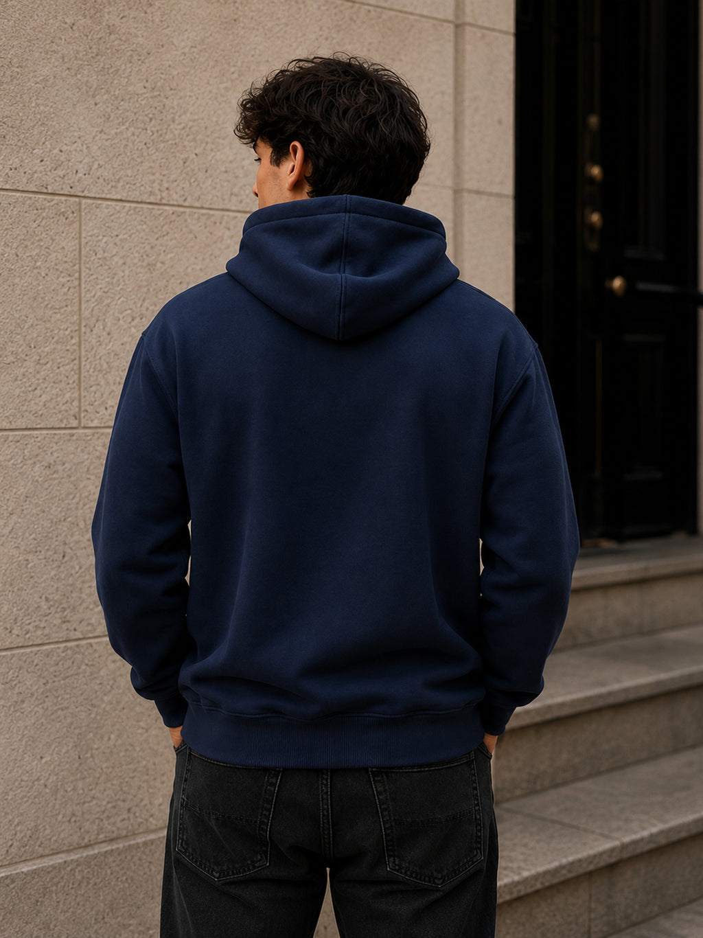 Dark Blue Hoodie with Design of Choice