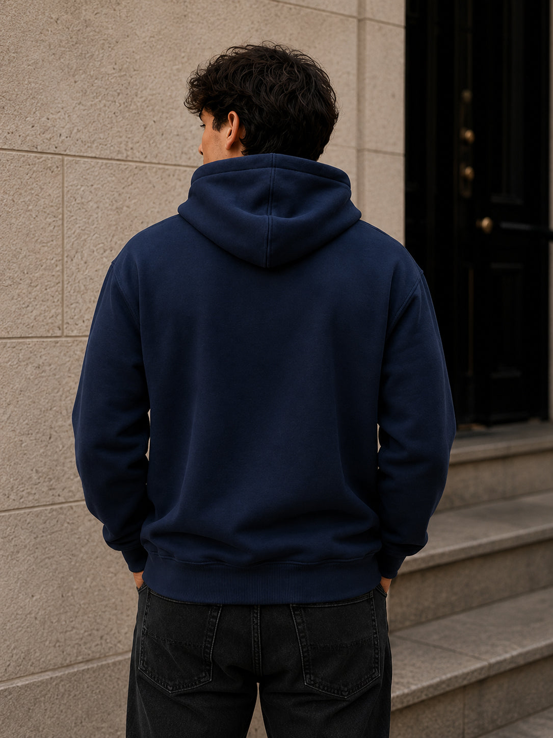 Dark Blue Hoodie with Design of Choice