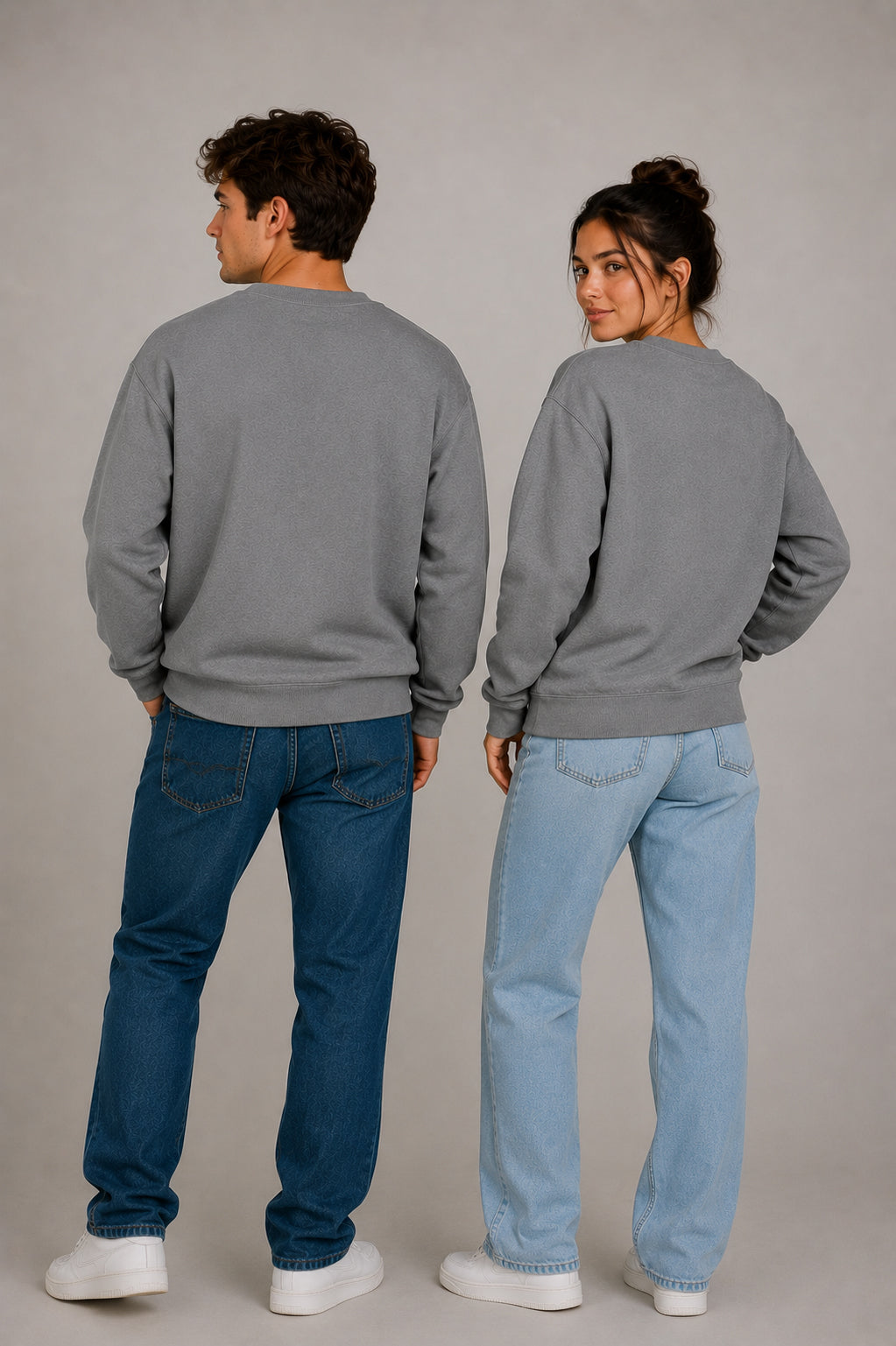 Grey Sweatshirt Unisex with Design of Choice